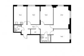 4-к квартира, 101.6 м², 23/26 эт.