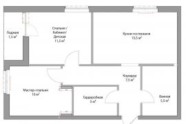 3-к квартира, 57 м², 5/17 эт.