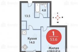 1-комн. квартира, 54 м²
